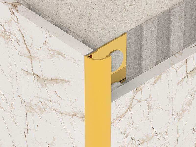 Brushed 2.0mm Stainless Steel Tile Trim Strip For Round Custom