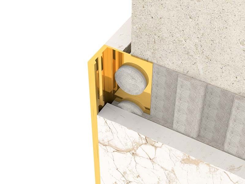 Brushed Metal Stainless Steel Tile Trim SS304 Square Closing Strip Tile Edge Trim