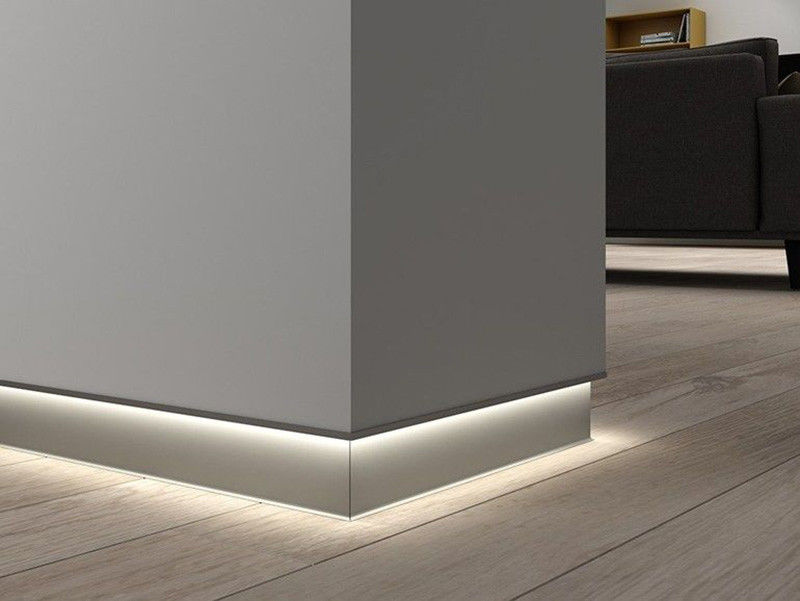 0.8mm Led Strip Channel With Diffuser Light Baseboard
