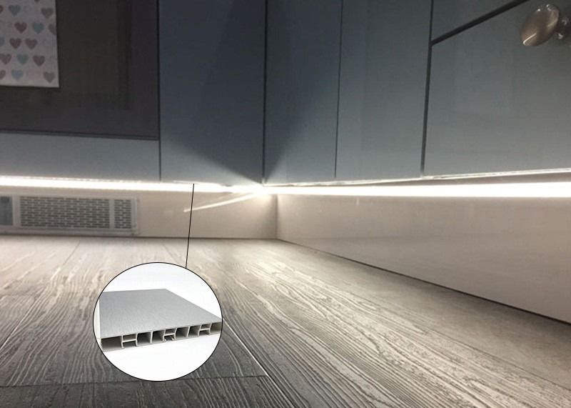 0.8mm Led Strip Channel With Diffuser Light Baseboard