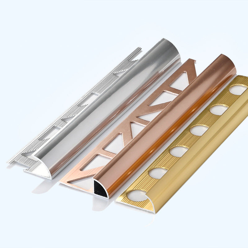 Brush Gold 10mm Chrome Round Edge Tile Trim Decoration
