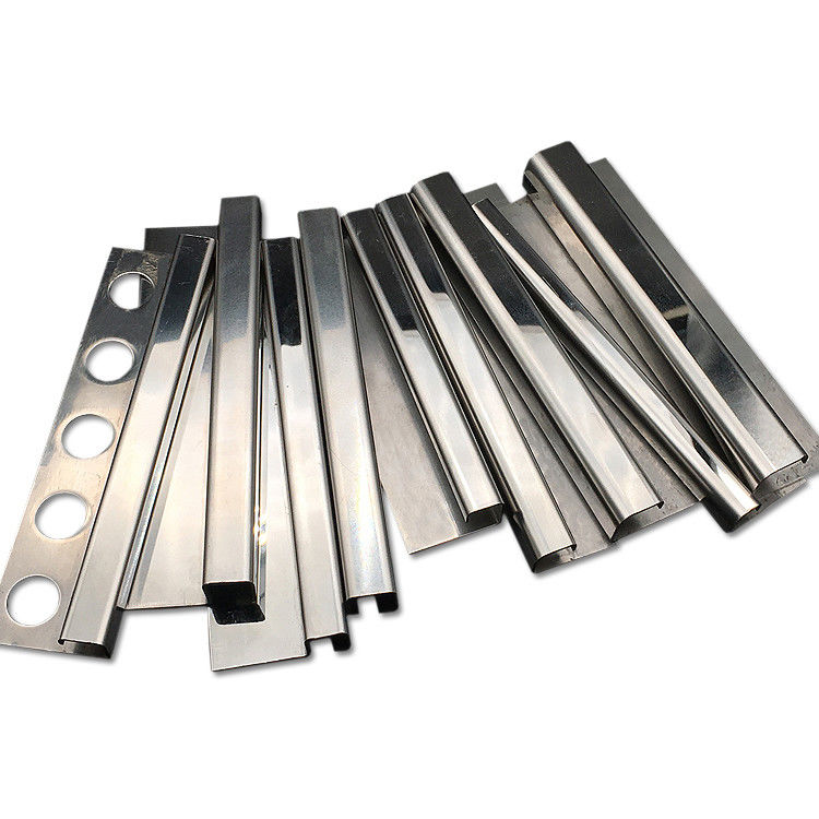 Tile Transition Strip Square Shape Brushed Stainless Steel Tile Trim 10mm