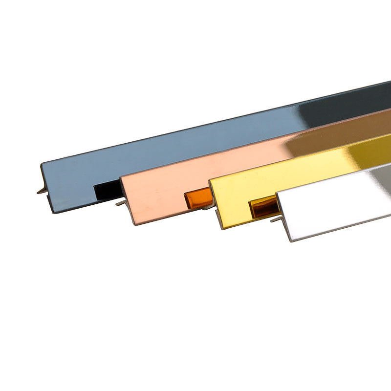 Mirror Stainless Steel Tile Trim U Shape Decorative Strips Square Tile Edge Trim